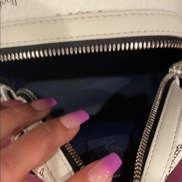MCM logo white mini backpack main image 7